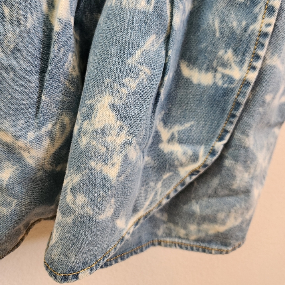 Anthropologie Porridge Blue Tie-Dye Denim Tank Top Women's Faux Wrap Medium NWT - Picture 8 of 11